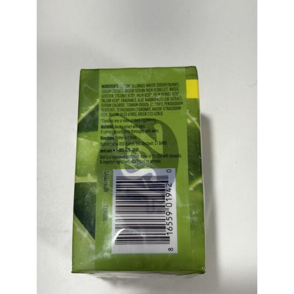 New Zest Soothing Aloe, Deodorant Bar Soap With Aloe Vera, 2x Bars 4.12oz Each - Picture 2 of 4